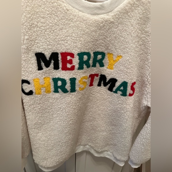 Seasons of snuggles Sherpa graphic pullover sweatshirt in ivory - Picture 2 of 5